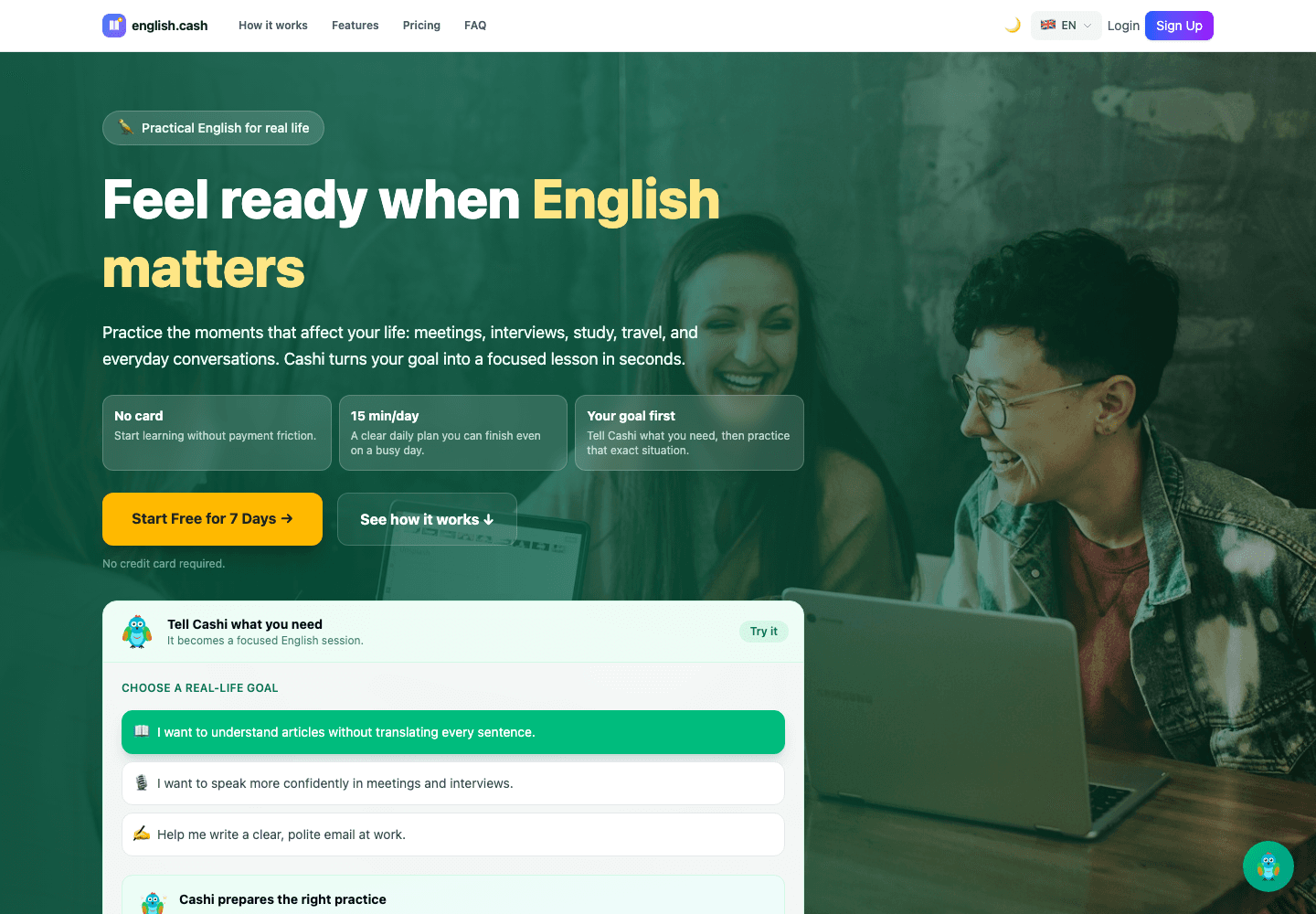 english.cash website preview