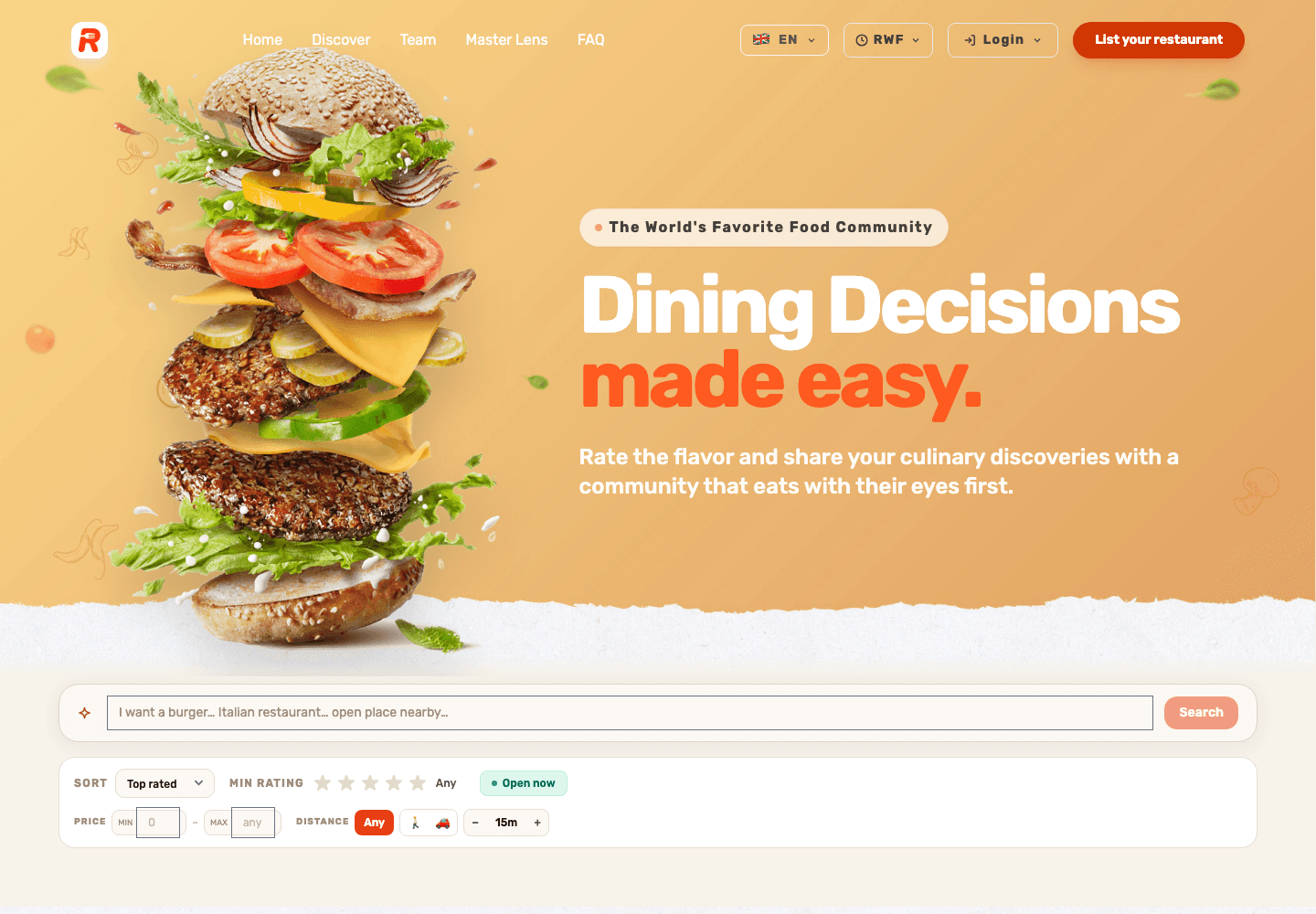 RateEat website preview